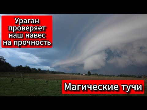 Видео: Ураган проверяет наш навес на прочность.