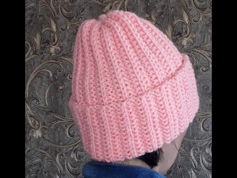 Видео: Шапка французской резинкой. Простой и короткий МК