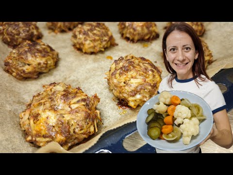 Видео: Картофтета! Сочни кюфтета на фурна! Икономична, лесна и бърза рецепта + готовата сурова туршия!
