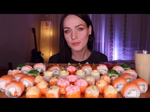 Видео: MUKBANG | Роллы/суши, мидии | Rolls/sushi | не ASMR