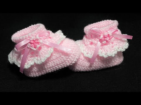 Видео: детские пинетки крючком