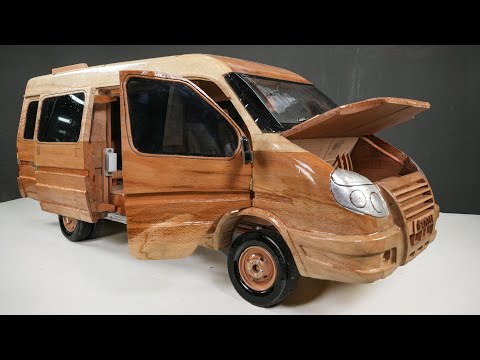 Видео: Wood Car - GAZelle Russian Van (ГАЗе́ль) - Awesome Woodcraft