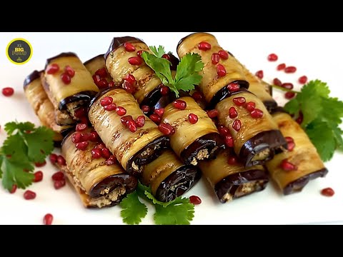 Видео: Баклажаны с орехами по грузински/Рулетики из баклажанов/BIG FOOD