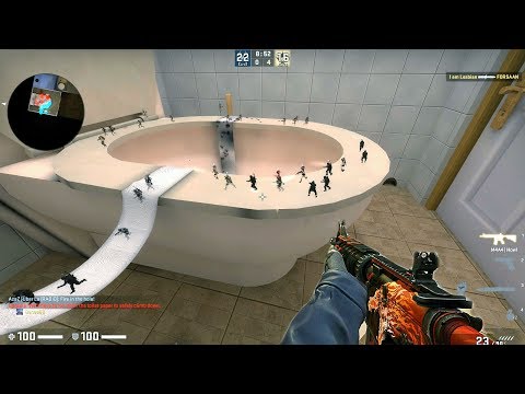 Видео: CS:GO · Zombie Escape Mod: ze_Bathroom_v2_5 · Сервер SG