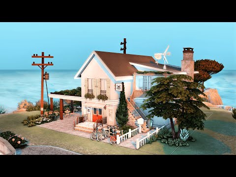 Видео: Помещение для малого бизнеса: Кофейня и квартира NO CC \ The Sims 4: Speed Build