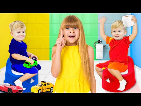 Видео: Оливер учится ходить на Горшок! Веселые истории с Дианой и Ромой