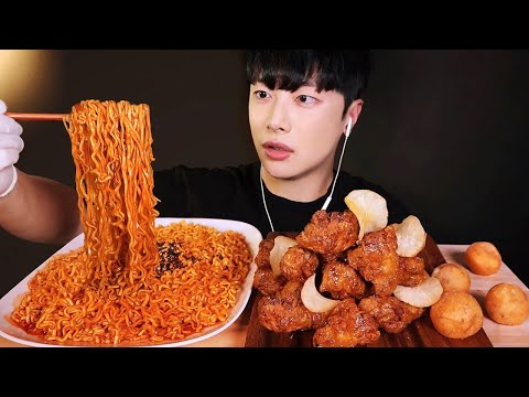 Видео: Куриная лапша с курицей и огнем mukbang asmr