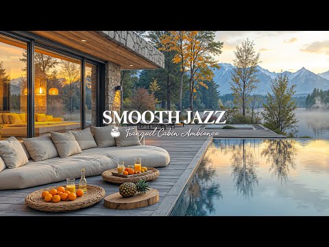 Видео: Утренний Зимний Джаз | Нежный Джаз В Тихом Домике На Озере. Атмосфера Заката Для Снятия Стресса.