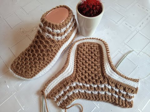 Видео: Плетени Терлици - Модел 29 (Knitted Slippers) (Тапочки спицами) (Patik) (Pantufas passo a passo)