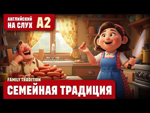 Видео: Семейная традиция. Веселый рассказ (уровень А2). Английский на слух.