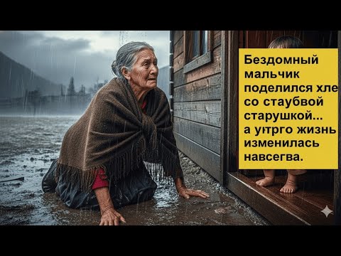 Видео: Бездомный мальчик поделился хлебом со старушкой… а утром его жизнь изменилась навсегда.