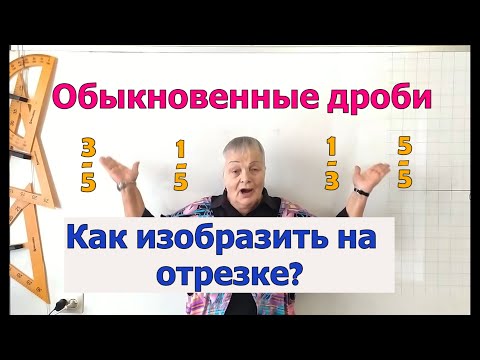 Видео: 5 класс. Как отметить дроби на прямой. Что такое равные дроби и процент.