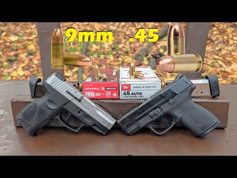 Видео: Все они повержены натиску хардбола — цельнометаллические патроны .45 ACP против 9 мм от субкомпак...