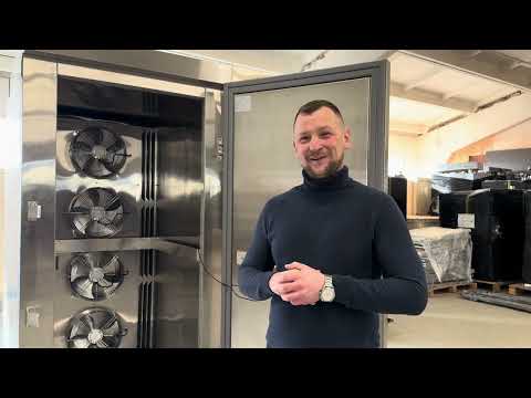 Видео: Камера шоковой заморозки  АУМЕШ с закатной тележкой на 40 противней  (400х600)