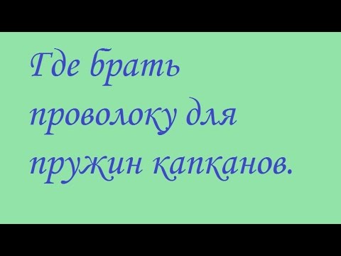 Видео: Где брать проволоку для пружин капканов.