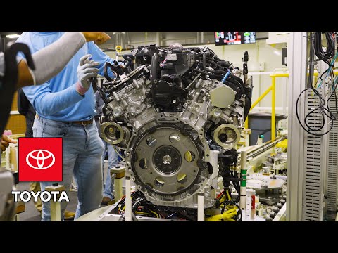 Видео: Производство двигателя Toyota Tundra Twin Turbo V6 2022 года – завод двигателей в США