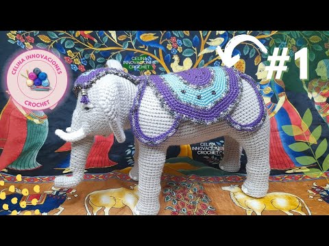 Видео: Слон амигуруми 🐘 Мастер-класс №1: Элегантное платье с вышивкой крючком от Celina Innovaciones 🧶