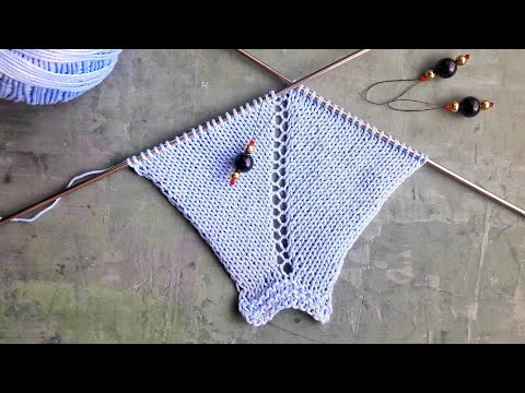 Видео: Простой способ прибавления петель при вязании спицами регланом сверху / Ажурная регланная линия