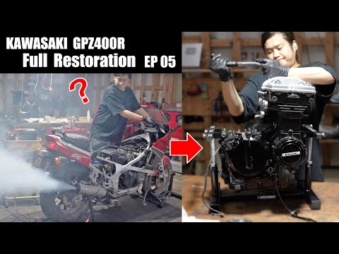 Видео: Kawasaki GPZ400R Реставрация ниндзя 5 | В чем причина белого дыма? Восстановление двигателя.