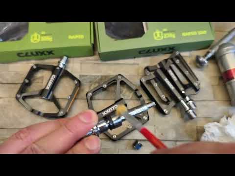 Видео: педали Clux Rapid 200 и Rapid 100 сравнение размеров платформ