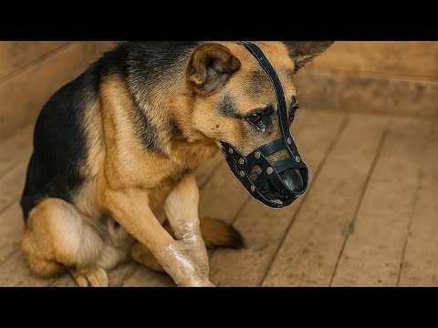 Видео: Овчарку привезли в приют, лапы обмотаны скотчем... Врач снял — и понял через что прошёл этот пёс