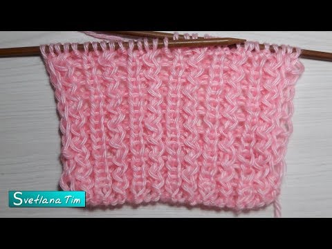 Видео: Односторонняя резинка спицами. Мастер класс # 642