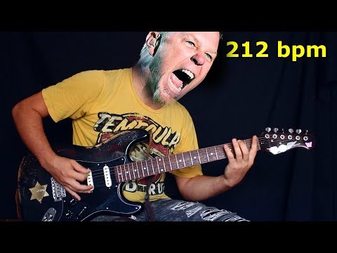 Видео: Разгоняем Downstroke на риффах Master of Puppets до 212 bpm! (Урок)
