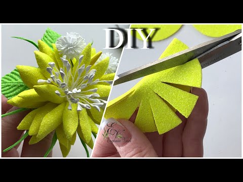 Видео: ☀DIY☀3 круга глиттерного фома☀солнечные цветочки на заколки, резинки, повязки☀FLOWERS from foamiran