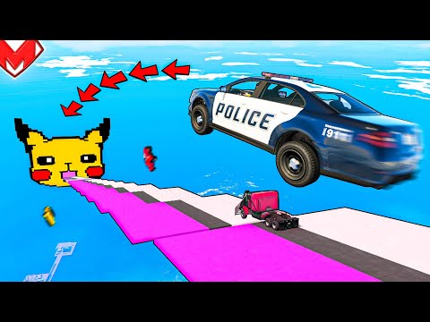 Видео: БОЛЬШОЙ СПУСК НА ПИКАЧУ КАРТЕ! ГОНКИ НА МАШИНАХ В GTA 5 ONLINE