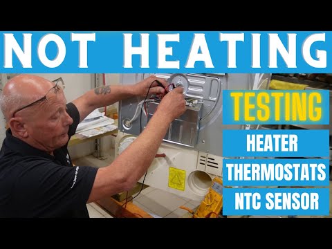 Видео: Сушильная машина не нагревается. Как проверить нагревательный элемент и термостаты на сушильных м...
