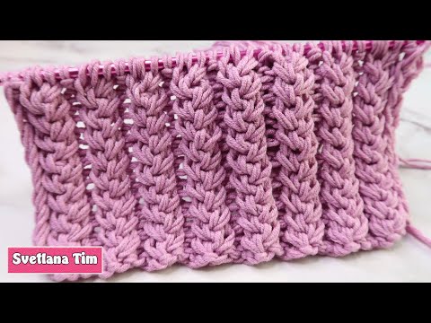 Видео: Невероятный Пышный УЗОР СПИЦАМИ для шапки шарфа снуда или кофточки / Узоры спицами