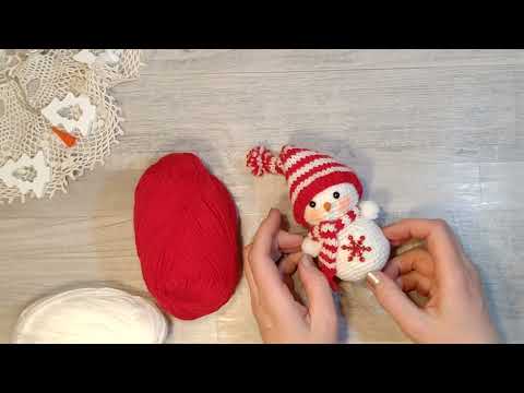 Видео: Как связать шарфик для снеговика спицами.