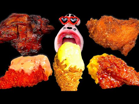 Видео: Не могу остановиться, не остановлюсь: пиршество с хрустящей курицей на весь день! 🍗🧀🎉 ASMR Mukbang:)