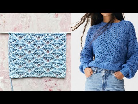 Видео: Симпатичный ажурный узор 🔥 Для вязания джемперов,  пледов