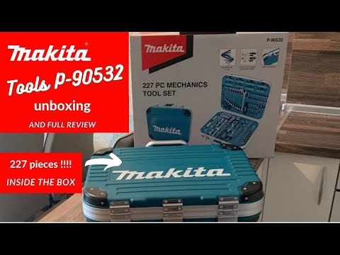 Видео: Ящик для инструмента Makita P-90532  227 штук - обзор. Лучший домашний ремонтный комплект - Makita