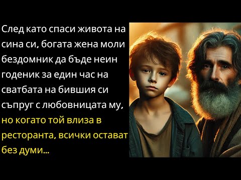 Видео: След като спасява сина си, богата жена моли бездомник да бъде неин годеник за един ден на...