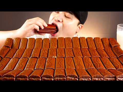 Видео: Длинные, шоколадный пирог, десерт, корейский мукбанг, asmr, вкусная еда