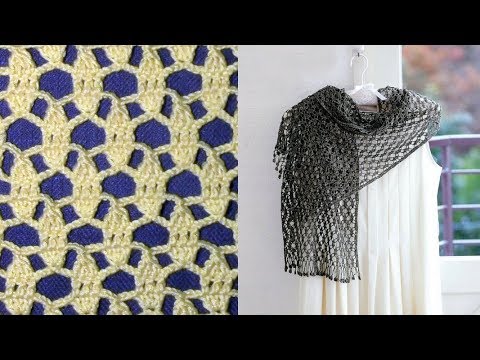 Видео: Палантин ажурный. Вязание простого узора