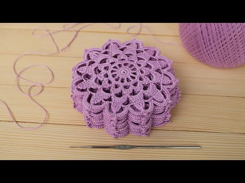 Видео: Вязание крючком ПРОСТОЙ КРУГЛЫЙ МОТИВ  мастер-класс CROCHET lace motif patterns