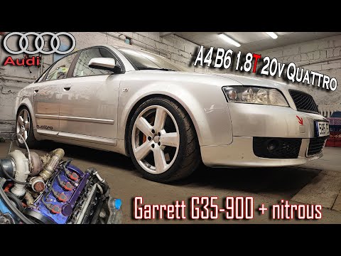 Видео: 700+ЛС Audi A4 B6 Quattro 1.8T 20v G35-900 + закись - ОБЗОР