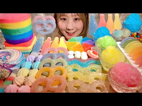 Видео: ASMR Радужный десерт🌈【русские субтитры】【Mukbang/ Eating Sounds】