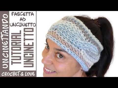 Видео: Вязаная крючком зимняя повязка на голову с косой – пошаговое руководство