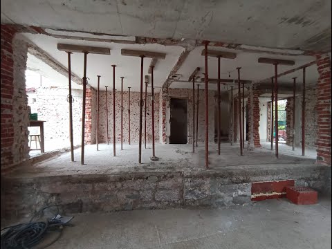 Видео: Преустройство на стара къща в София. Премахване на носещи стени и укрепване на плочите.