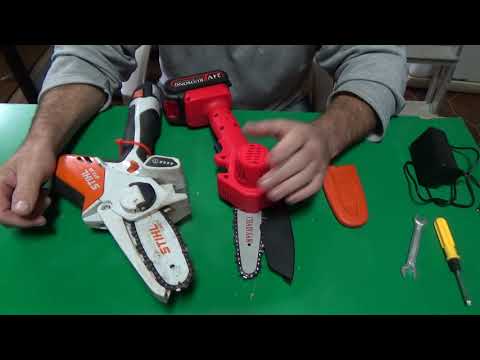 Видео: Пила аккумуляторная мини-цепная ("Китай" против "Германии") Comparison of Stihl GTA 26 and Chinese