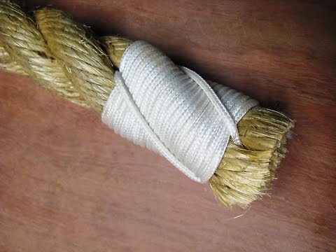 Видео: Наложение марки на конец каната. / sailmakers whipping