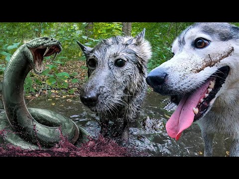 Видео: СОБАКИ ПОПАЛИ В БОЛОТО! Не для слабонервных!