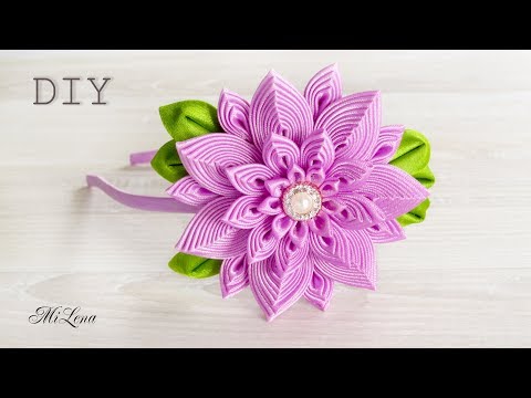 Видео: ОБОДОК КАНЗАШИ, МК / DIY Kanzashi Headband