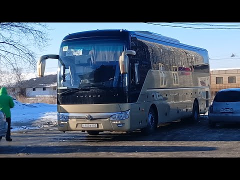 Видео: От г.Поронайск (Автовокзал) до П. Гастелло на автобус Yutong ZK6122HB7. Маршрут 502.