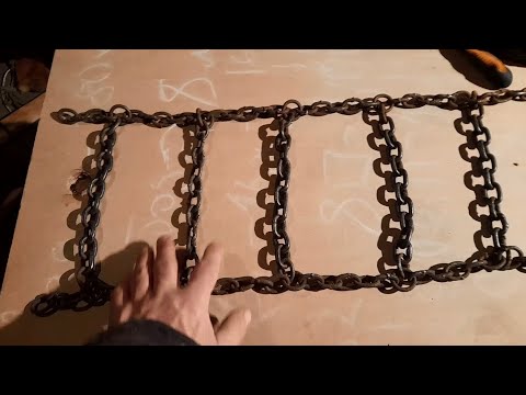 Видео: Цепи противоскольжения на жигулёвские колёса для мотоблока Нева МБ-2