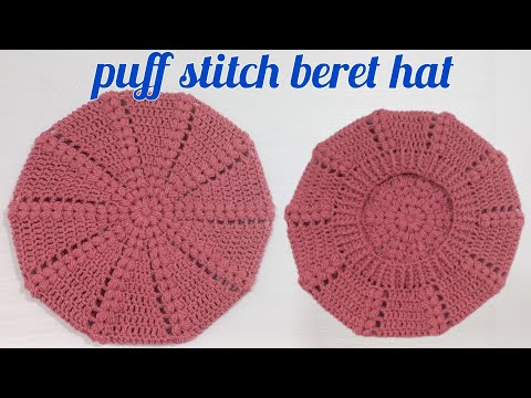 Видео: как связать крючком красивую блестящую шапку-берет